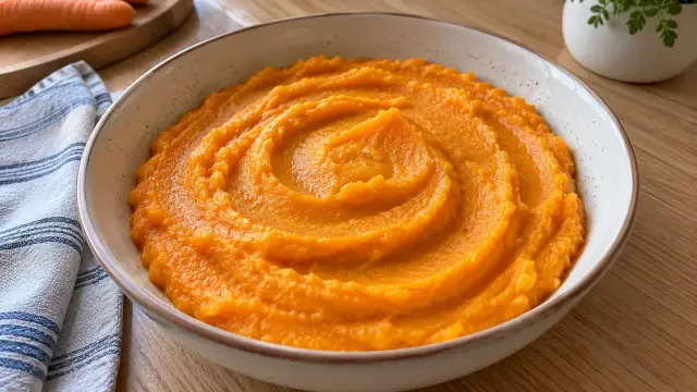 Jemné mrkvové pyré z pečenej mrkvy