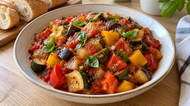 Francúzske Ratatouille z dusenej zeleniny